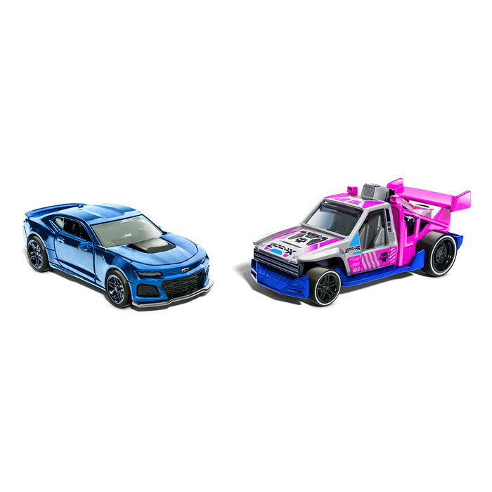 Mattel Hot Wheels Pack 2 Coches De Carreras Pull-Back Hpr91 Vehículos Metálicos Escala 1:43