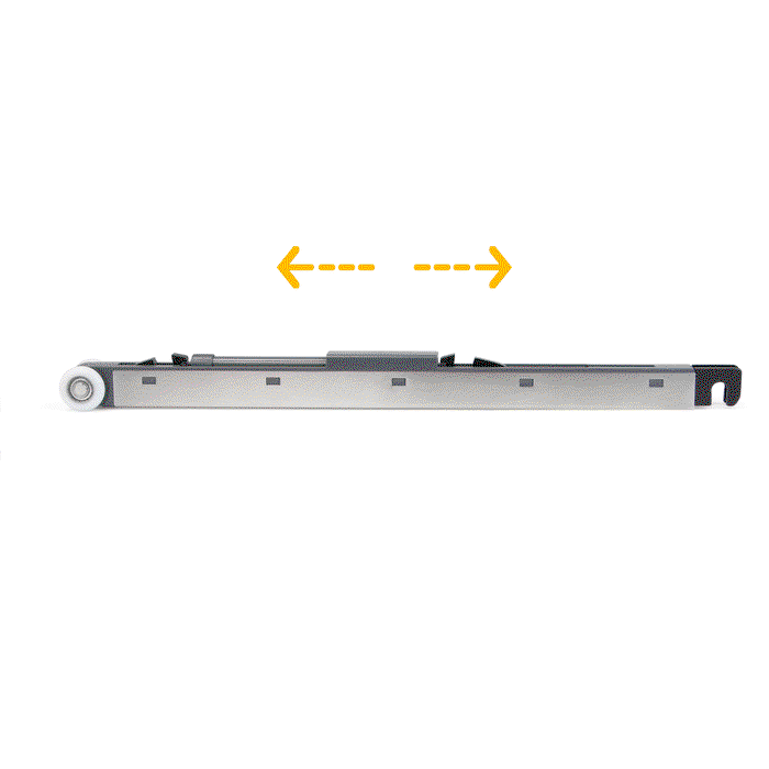 Emuca Kit de sistema corredero Railway para puertas de madera con cierre suave, 80kg, Aluminio Anodizado mate