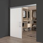 Emuca Kit de sistema corredero Railway para puertas de madera con cierre suave, 80kg, Aluminio Anodizado mate