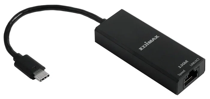 Edimax EU-4307 V2 Adaptador de Red USB-C a Ethernet Gigabit 2.5G, 2500 Mbps, Plug and Play, Compatible con PC y Mac, Negro