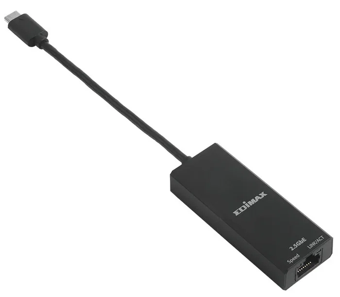 Edimax EU-4307 V2 Adaptador de Red USB-C a Ethernet Gigabit 2.5G, 2500 Mbps, Plug and Play, Compatible con PC y Mac, Negro