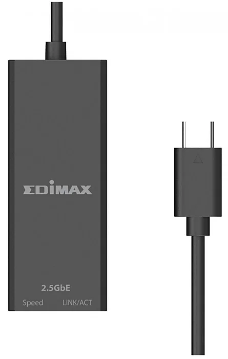 Edimax EU-4307 V2 Adaptador de Red USB-C a Ethernet Gigabit 2.5G, 2500 Mbps, Plug and Play, Compatible con PC y Mac, Negro