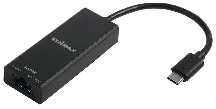 Edimax EU-4307 V2 Adaptador de Red USB-C a Ethernet Gigabit 2.5G, 2500 Mbps, Plug and Play, Compatible con PC y Mac, Negro