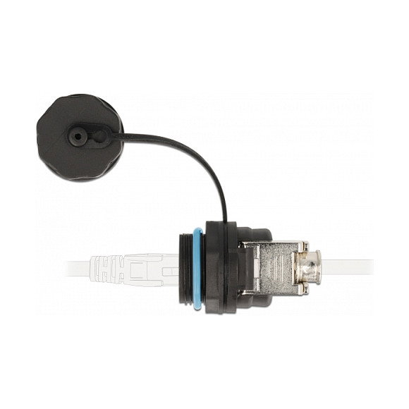 DeLOCK Conector de cable RJ45 hembra a Cat.6A LSA con tapa protectora impermeable DeLOCK Conector de cable RJ45 hembra a Cat.6A LSA con tapa protectora impermeable