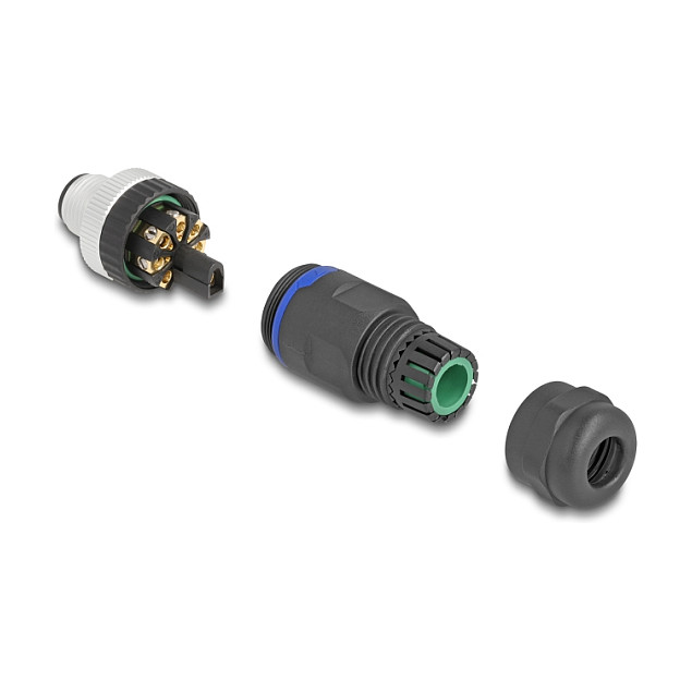 DeLOCK Conector M12 Codificado A 8 Pin Macho con Montaje de Tornillo