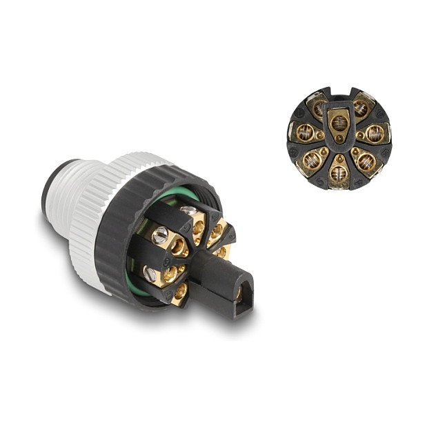 DeLOCK Conector M12 Codificado A 8 Pin Macho con Montaje de Tornillo