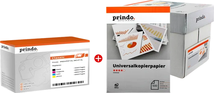 Prindo Classic XL Value Pack Negro, Cian, Magenta y Amarillo Prindo Classic XL Value Pack Negro, Cian, Magenta y Amarillo