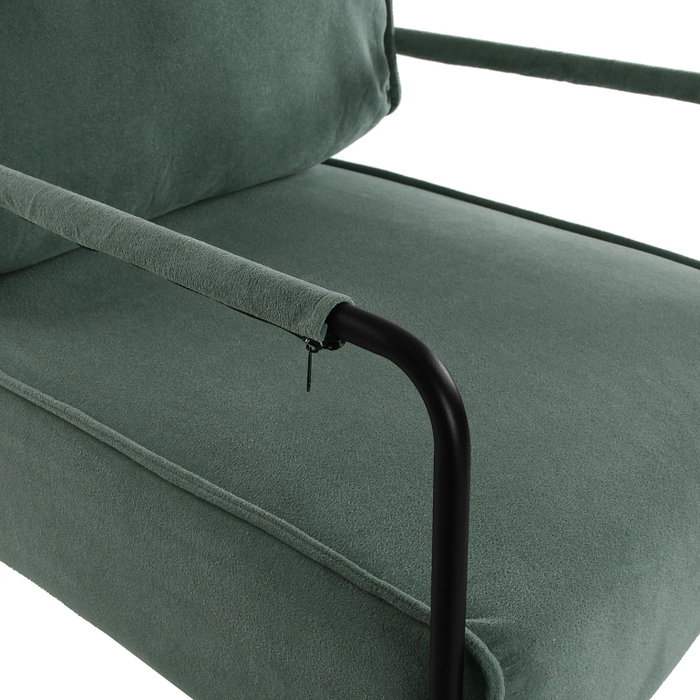 Versa Sillón con Reposabrazos Verde Mayla, 82x77 cm, Madera y Metal Versa Sillón con Reposabrazos Verde Mayla, 82x77 cm, Madera y Metal