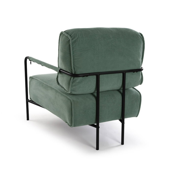 Versa Sillón con Reposabrazos Verde Mayla, 82x77 cm, Madera y Metal Versa Sillón con Reposabrazos Verde Mayla, 82x77 cm, Madera y Metal