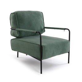 Versa Sillón con Reposabrazos Verde Mayla, 82x77 cm, Madera y Metal