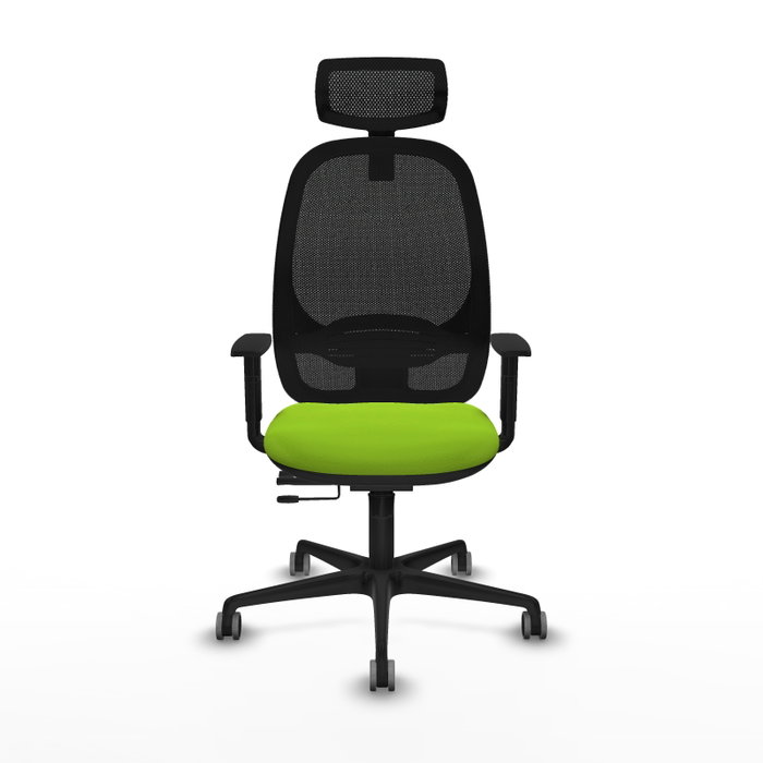 PIQUERAS Y CRESPO Silla de oficina Cilanco con mecanismo Sincro/Traslack, Pistacho y Negro
