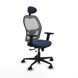 PIQUERAS Y CRESPO Silla de oficina Jorquera Azul marino/Gris con mecanismo Sincro/Traslack