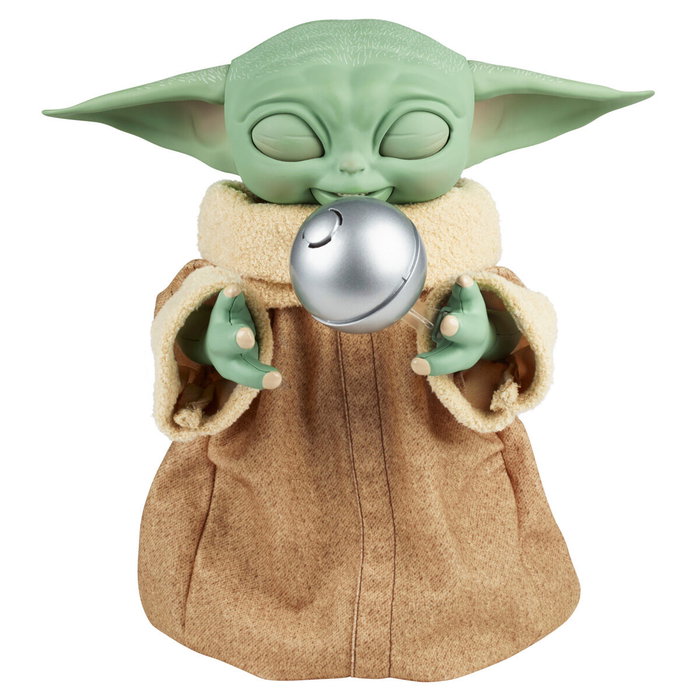 Hasbro Galactic Snackin Grogu Figura Interactiva Baby Yoda The Child Mandalorian Star Wars 23cm Sonidos y Movimientos +4 Años