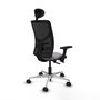 PIQUERAS Y CRESPO Silla de oficina Motilla con mecanismo Sincro/Traslack, Gris y Negro