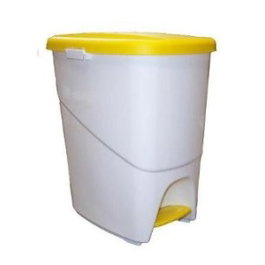 Pedalbin Cubo Basura con Pedal, Amarillo, 25 L - 42 cm de Altura, 27x40 cm, Plástico