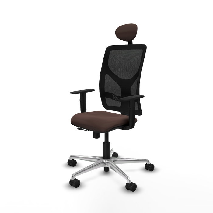 PIQUERAS Y CRESPO Silla de oficina Motilla con mecanismo Sincro/Traslack Marrón oscuro y Negro PIQUERAS Y CRESPO Silla de oficina Motilla con mecanismo Sincro/Traslack Marrón oscuro y Negro
