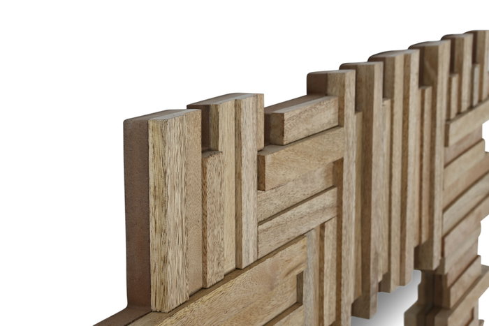 DKD Home Decor Espejo de Mango y Cristal Troncos 3D Natural 91x3x183