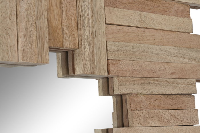 DKD Home Decor Espejo de Mango y Cristal Troncos 3D Natural 91x3x183