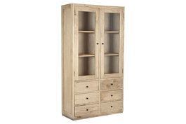 DKD Home Decor Vitrina Natural Mindi Cristal 100 x 40 x 185 cm