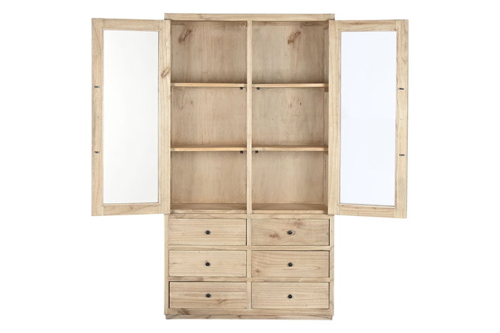 DKD Home Decor Vitrina Natural Mindi Cristal 100 x 40 x 185 cm