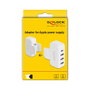 DeLOCK Adaptador para fuente de alimentación Apple con PD y QC 3.0 Blanco