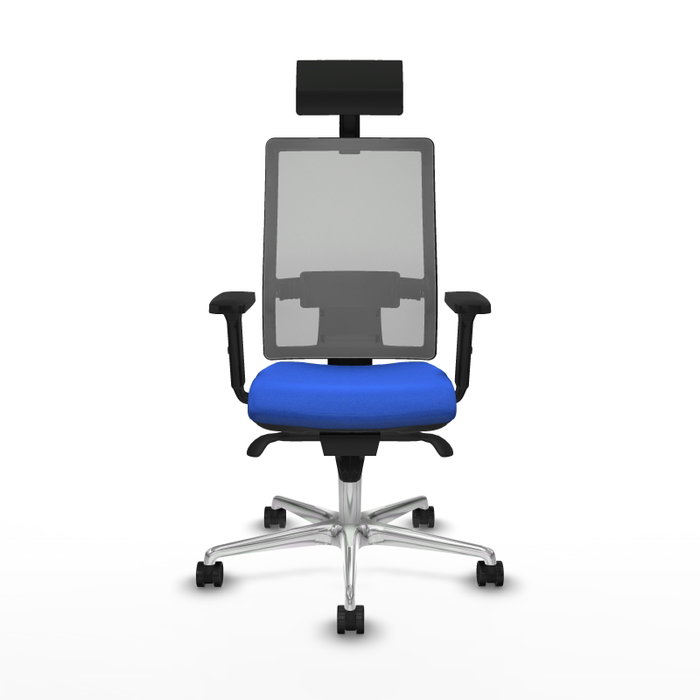 PIQUERAS Y CRESPO Silla de oficina Horna con mecanismo Sincro, Azul y Gris