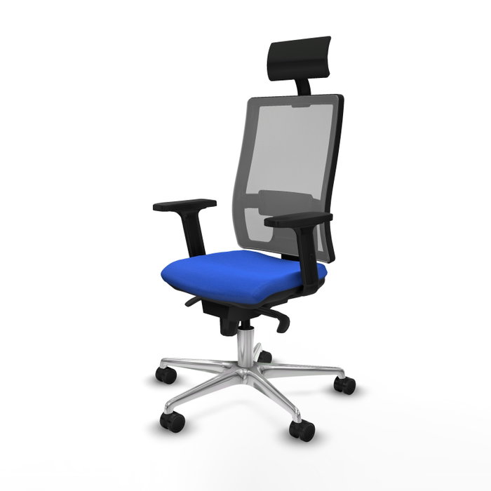 PIQUERAS Y CRESPO Silla de oficina Horna con mecanismo Sincro, Azul y Gris