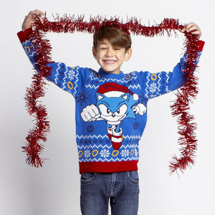 Cerdá Jersey Punto Navideño Sonic 12 Años Azul