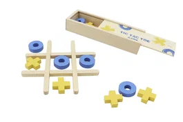 DKD Home Decor Juego de Mesa Madera Tic Tac Toe Multicolor 18x6x3 cm