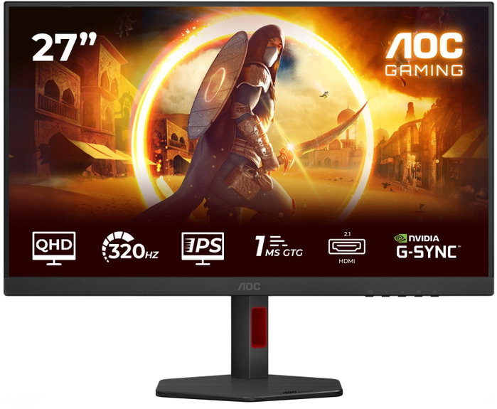 AOC Q27G4SRU Monitor Gaming 27'' QHD Fast IPS 320Hz Black/Red