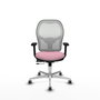 PIQUERAS Y CRESPO Silla de oficina Jorquera con mecanismo Sincro/Traslack Rosa y Blanco