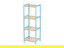 Berilo Estanteria Cuadrada 4 Estantes Bambu Azul 35 x 100 x 30 cm