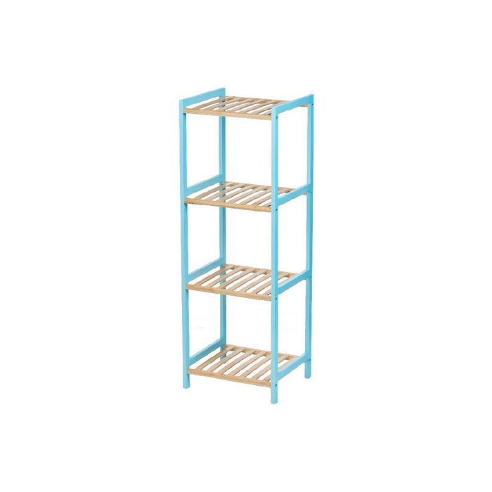 Berilo Estantería Cuadrada 4 Estantes Bambú Azul Berilo Estantería Cuadrada 4 Estantes Bambú Azul