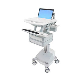 Ergotron StyleView Carro Multimedia para Portátil con 4 Cajones, Bandeja de Teclado, Aluminio, Capacidad 9.5 kg, Pantalla Hasta 43.9 cm (17.3 pulgadas)