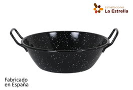 La Estrella Paellera Honda Bordonada Jaspeada 24 cm, 2,5 L (8 Unidades)