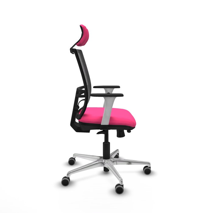PIQUERAS Y CRESPO Silla de oficina Yunquera Rosa con Malla Negra PIQUERAS Y CRESPO Silla de oficina Yunquera Rosa con Malla Negra