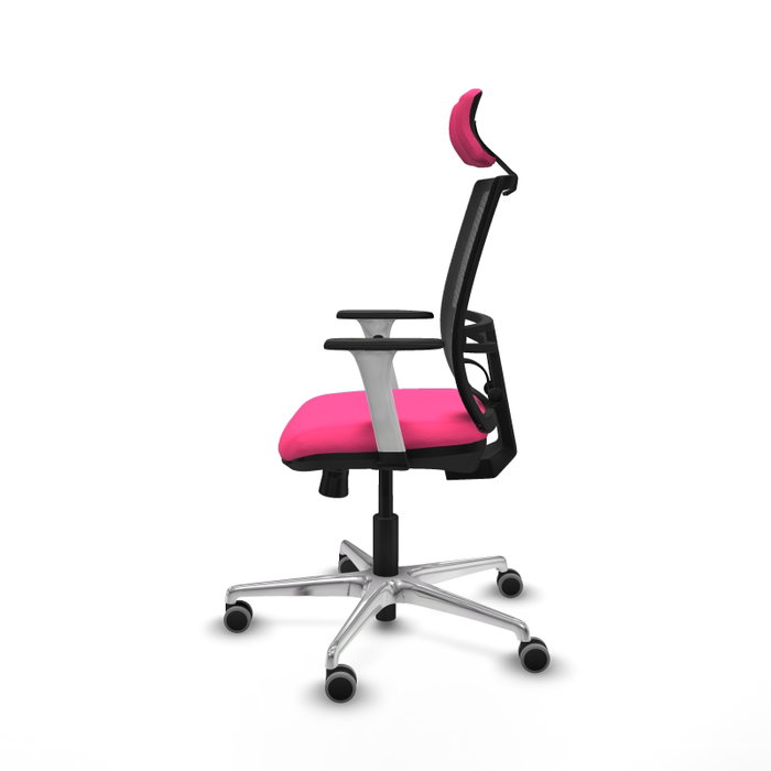 PIQUERAS Y CRESPO Silla de oficina Yunquera Rosa con Malla Negra PIQUERAS Y CRESPO Silla de oficina Yunquera Rosa con Malla Negra