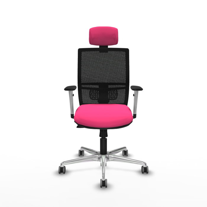 PIQUERAS Y CRESPO Silla de oficina Yunquera Rosa con Malla Negra PIQUERAS Y CRESPO Silla de oficina Yunquera Rosa con Malla Negra