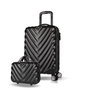 Zoozie Bags 7347 Juego de Maletas Negro ABS, 4 Ruedas 360°, Capacidad 37L + Neceser, 58x34x24cm