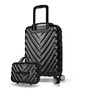 Zoozie Bags 7347 Juego de Maletas Negro ABS, 4 Ruedas 360°, Capacidad 37L + Neceser, 58x34x24cm