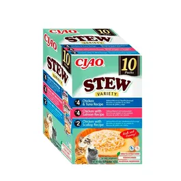 Churu Stew Multipack Pollo Atún Salmón Vieiras 10x40 gr