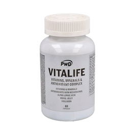 PWD NUTRITION Vitalife 60 Cápsulas - Complemento Multivitamínico Mineral Antioxidante con Resveratrol y Coenzima Q10