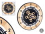 Giftdecor Reloj de Pared con Engranaje de Madera, Marrón y Negro, 60 cm (Set de 4)