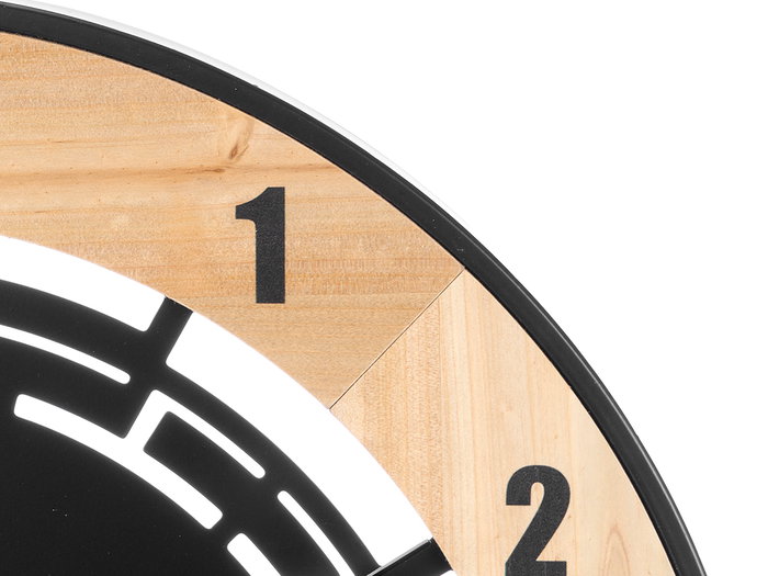 Giftdecor Reloj de Pared con Engranaje de Madera, Marrón y Negro, 60 cm (Set de 4)