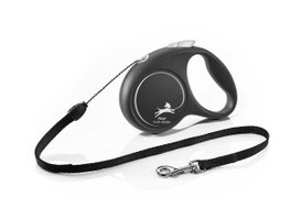 Flexi Black Design Correa Extensible de Cordón 5m Talla S hasta 12kg Negro