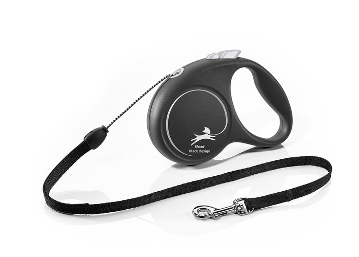 Flexi Black Design Correa Extensible de Cordón 5m Talla S hasta 12kg Negro Flexi Black Design Correa Extensible de Cordón 5m Talla S hasta 12kg Negro