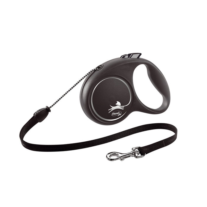 Flexi Black Design Correa Extensible de Cordón 5m Talla S hasta 12kg Negro Flexi Black Design Correa Extensible de Cordón 5m Talla S hasta 12kg Negro