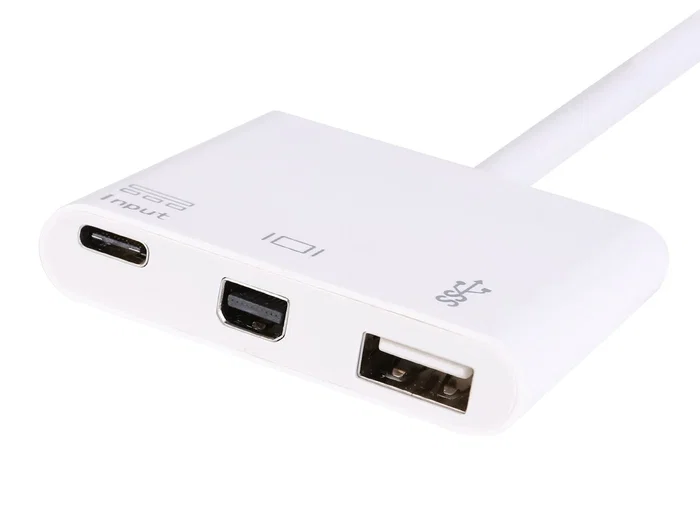 Equip Adaptador USB-C a Mini DisplayPort y Hub 3 en 1 con Puertos USB-A 3.0 y USB-C PD, Blanco, Modelo 133463