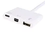 Equip Adaptador USB-C a Mini DisplayPort y Hub 3 en 1 con Puertos USB-A 3.0 y USB-C PD, Blanco, Modelo 133463