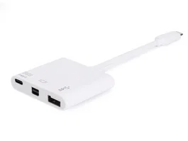 Equip Adaptador USB-C a Mini DisplayPort y Hub 3 en 1 con Puertos USB-A 3.0 y USB-C PD, Blanco, Modelo 133463
